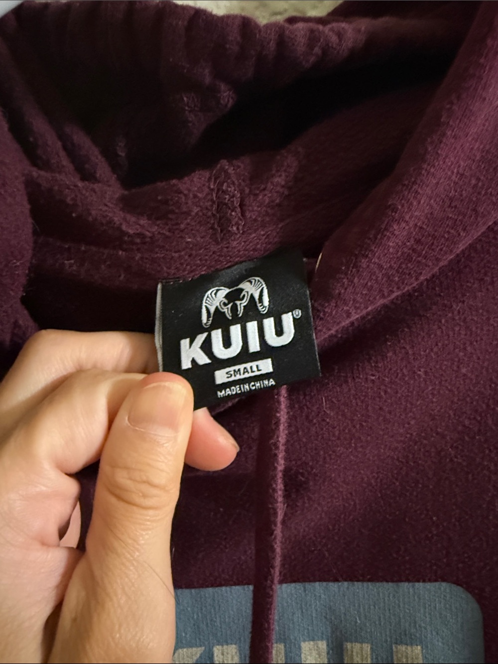 KUIU maroon with baby blue logo sweatshirt - Picture 2 of 3